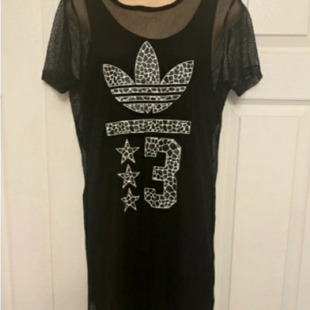 Adidas Sz. S Black Mesh Dress